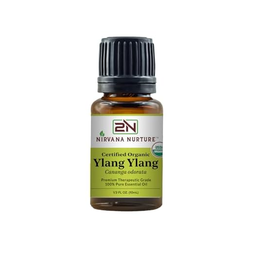 nirvana nurture ylang ylang essential oil usda certified organic 100% pure premium therapeutic grade, undiluted - aromatherapy diffuser for calm and relaxation, skin care, hair care