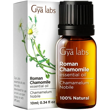 gya labs roman chamomile essential oil for diffuser - roman chamomile oil for face & skin - roman chamomile essential oils for aromatherapy (0.34 fl oz)